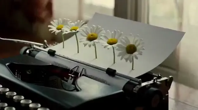 Frame from Daisies on a typewriter