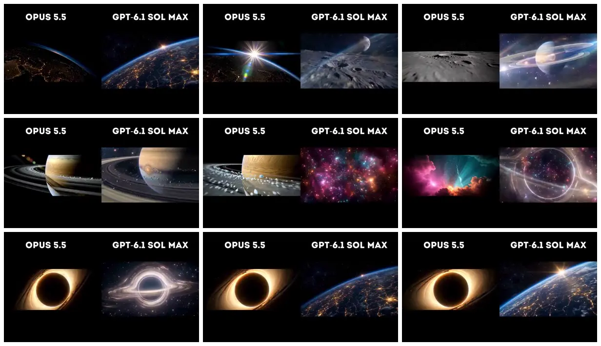 Nine frames from across Earth horizons and black-hole rings
