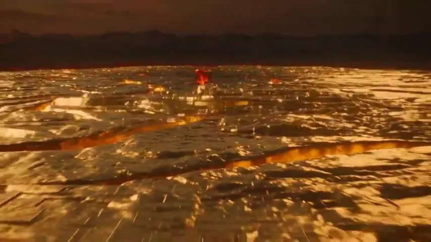 Frame from Ember, golden temples and firebirds