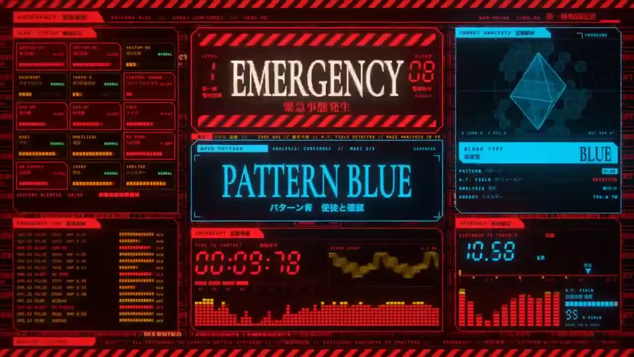 Frame from Evangelion instrument panels