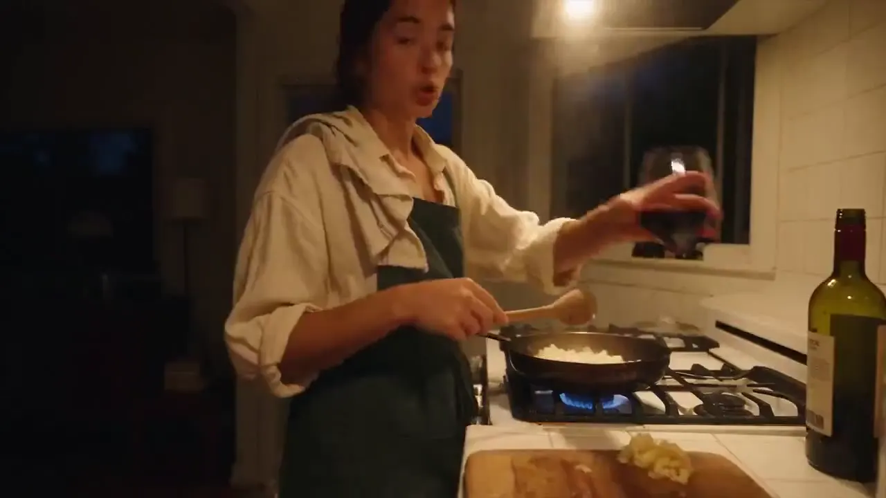 Frame from Evening cooking in a warm kitchen
