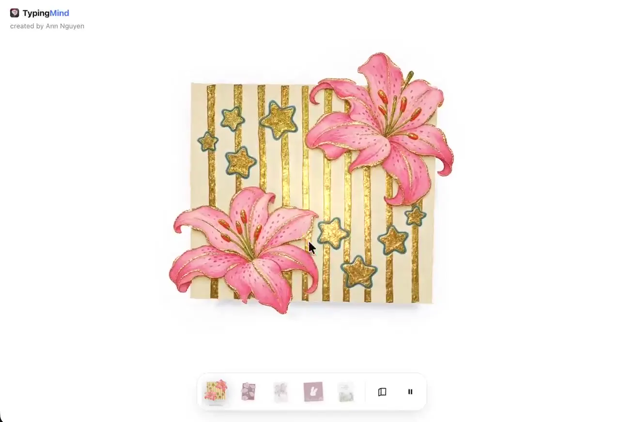 Frame from Foil-style floral greeting cards