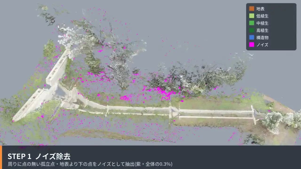 Frame from From point cloud to bare-earth terrain
