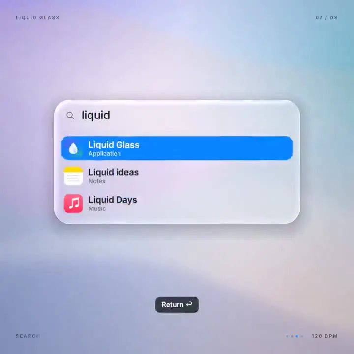 Frame from Glass controls on a pastel field