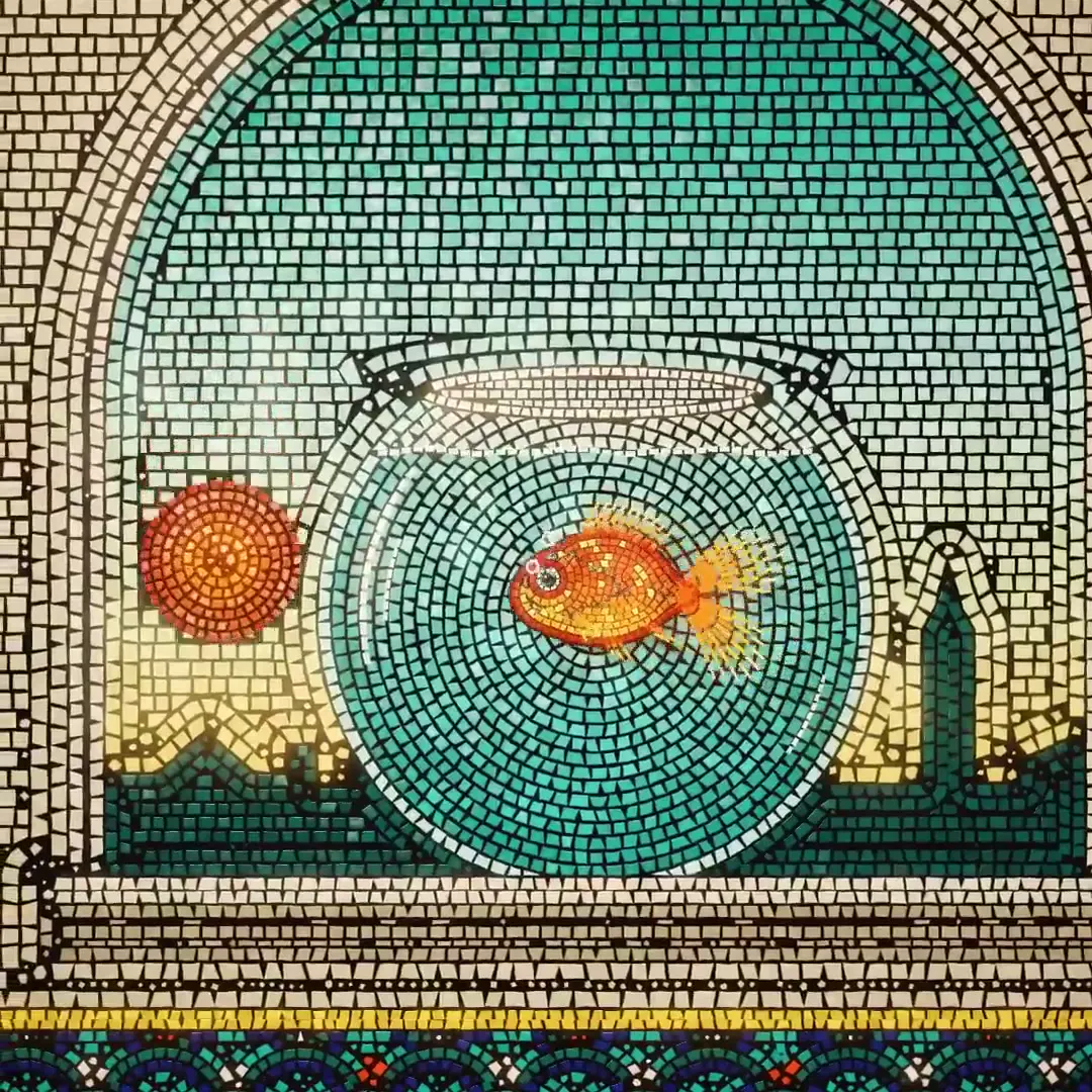Frame from Goldfish in a glass-tile night