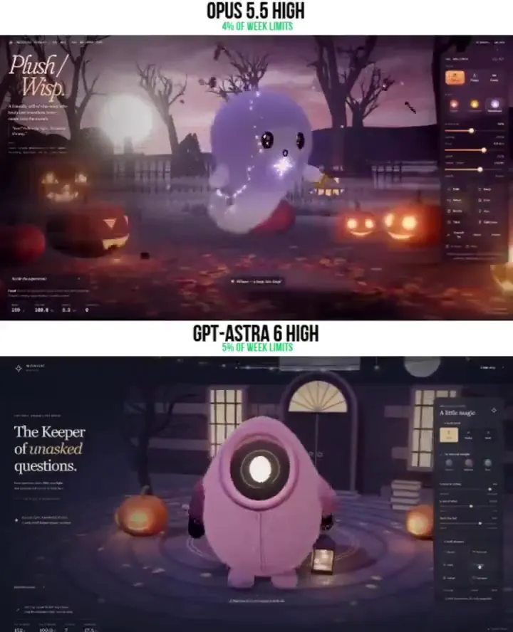 Frame from Halloween plushies in moonlit sets