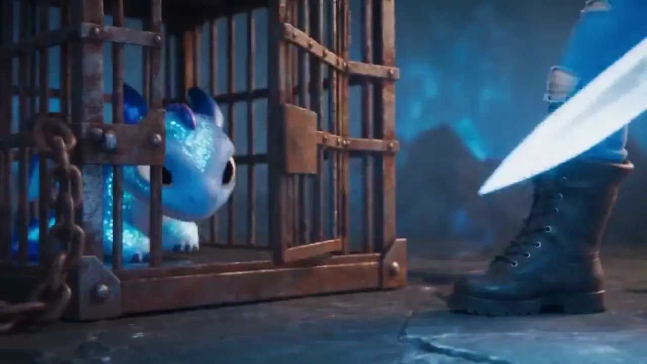Frame from Ice-haired hero and captive dragon