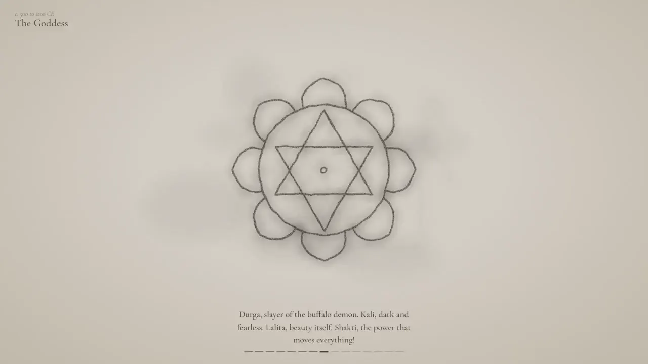 Frame from Indian spirituality in charcoal symbols