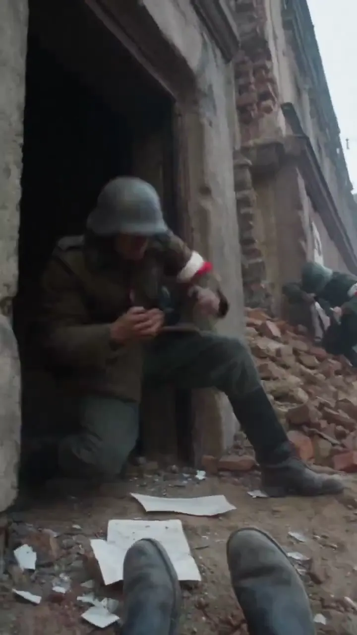 Frame from Insurgents in ruined Warsaw
