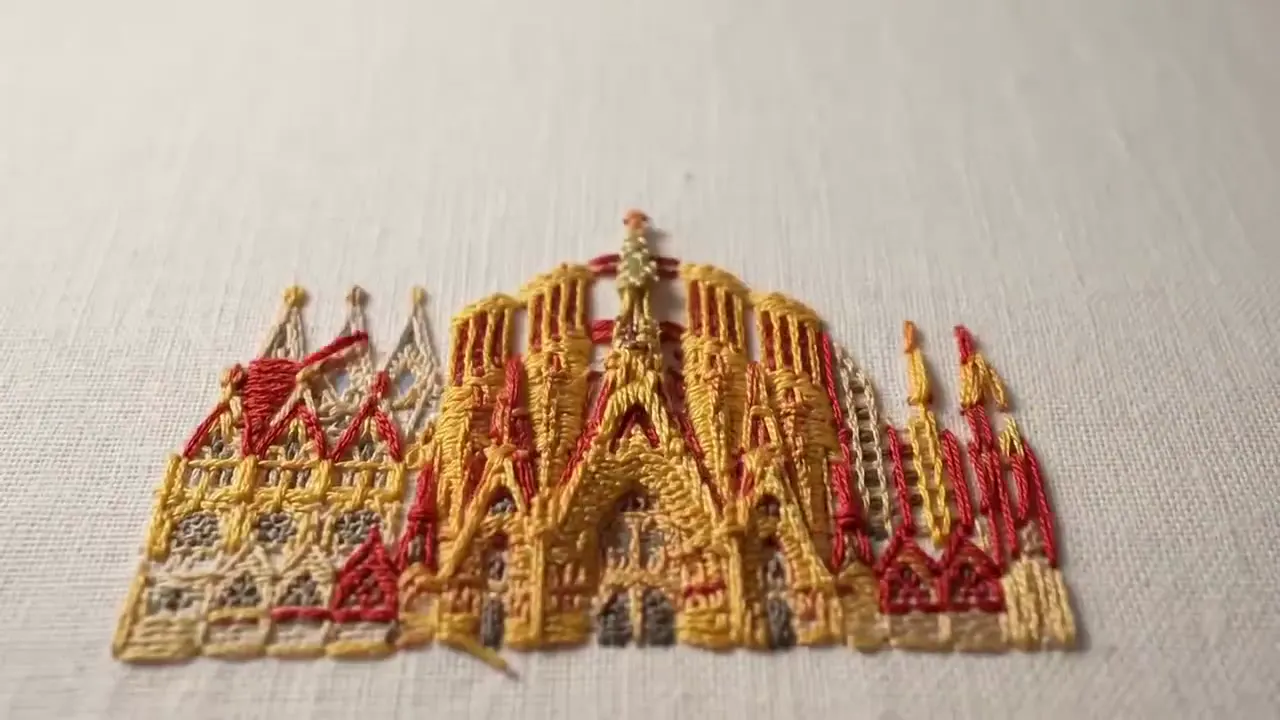 Frame from Landmarks in colored embroidery