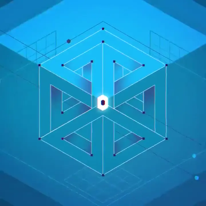 Frame from Luminous columns and isometric networks