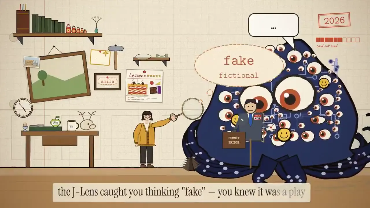 Frame from Many-eyed creature and mind diagrams