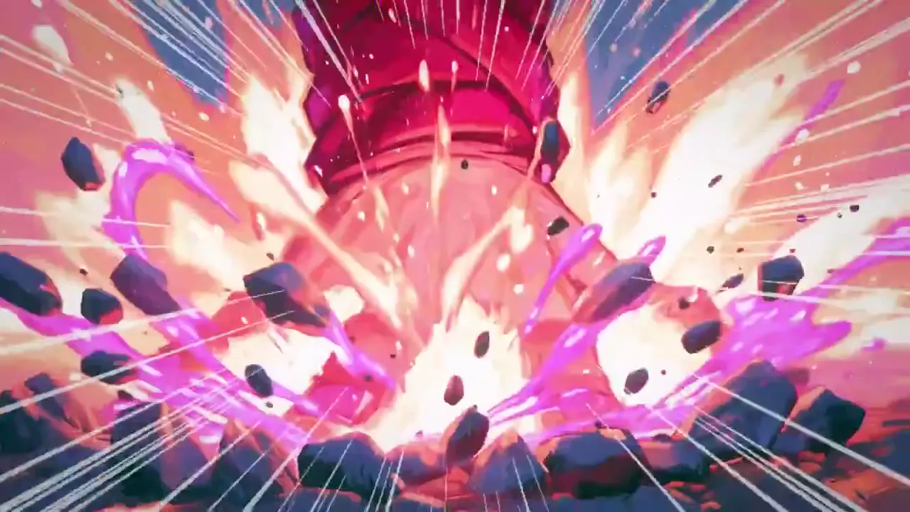 Frame from Martial artist with painted flames