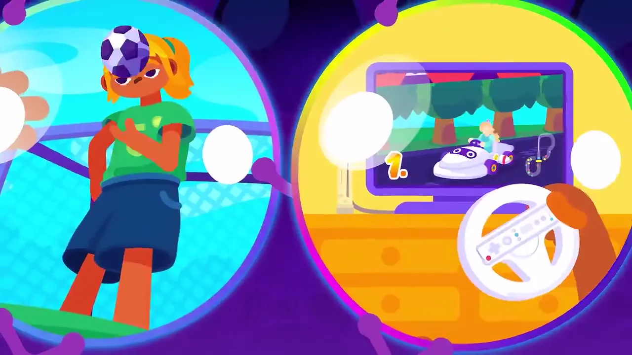 Frame from Memories inside a purple brain