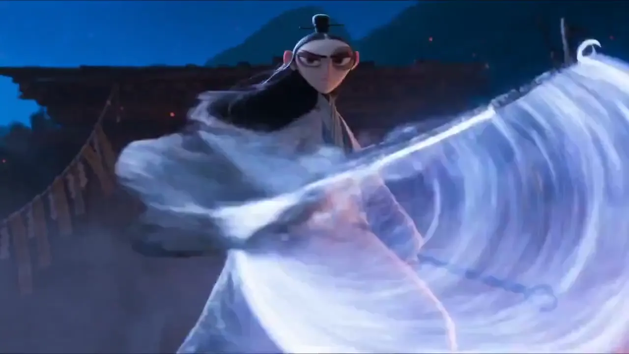 Frame from Moonlit swordsman and a frightened child