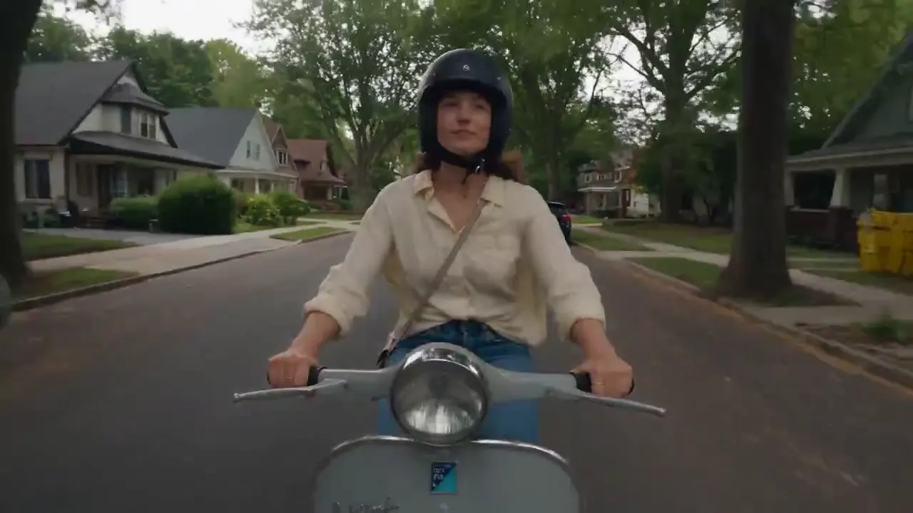 Frame from Morning journey on a vintage scooter