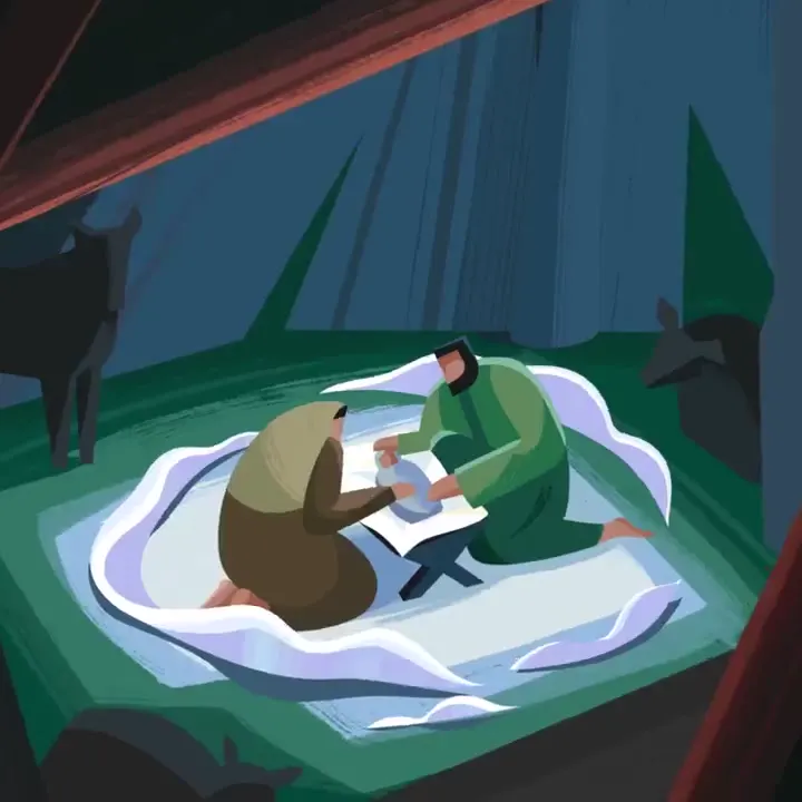 Frame from Mountains and biblical encounters