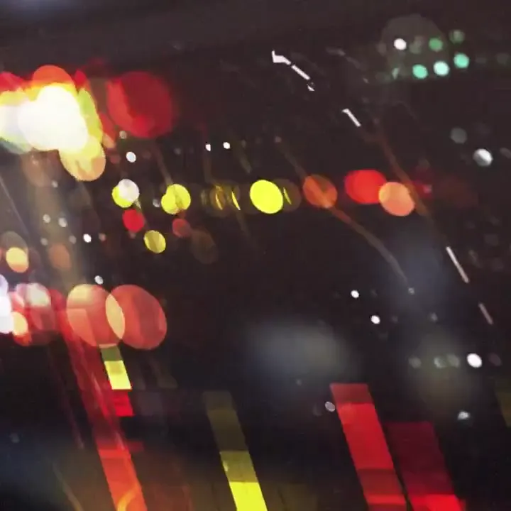 Frame from Night road lights in geometric layers