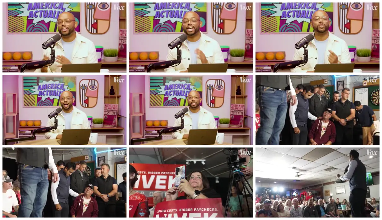 Nine frames from across Ohio town hall and voter interviews