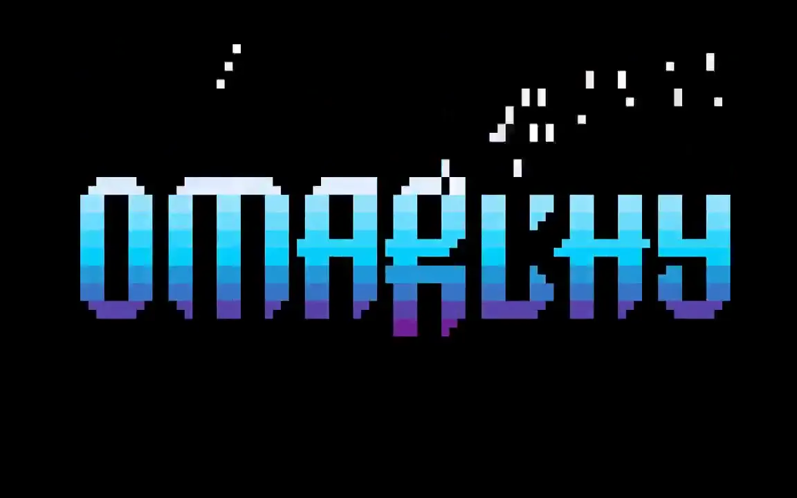 Frame from Omarchy pixel wordmark