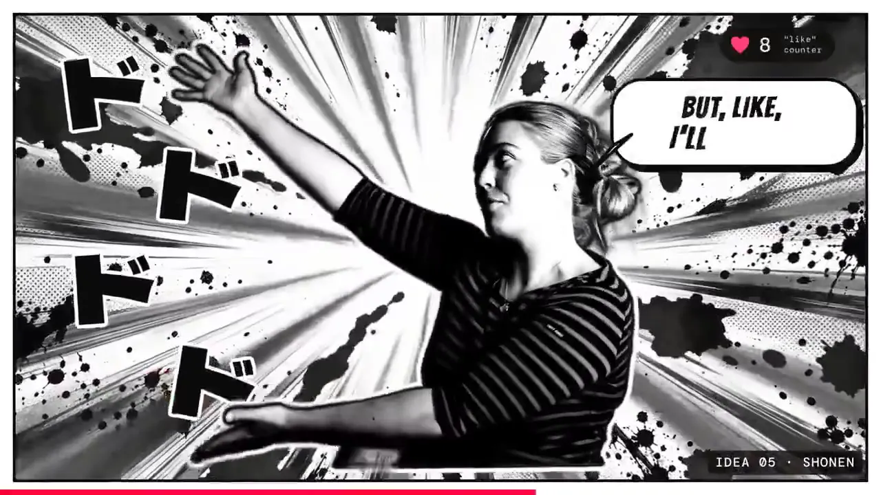 Frame from One presenter, nine thumbnail styles