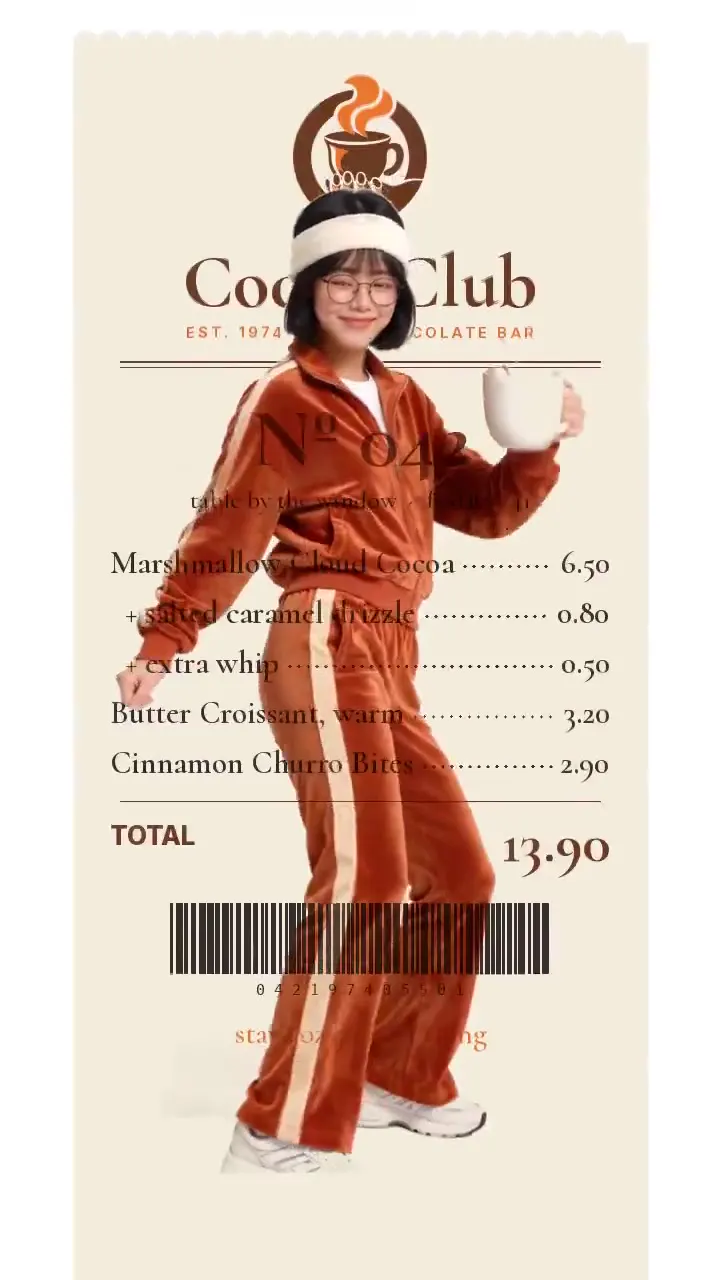 Frame from Outfits on dessert receipts