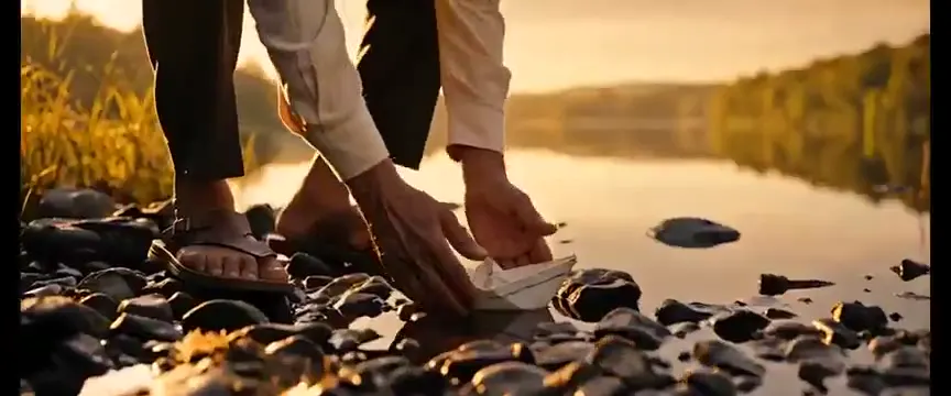 Frame from Paper boat from puddle to sea