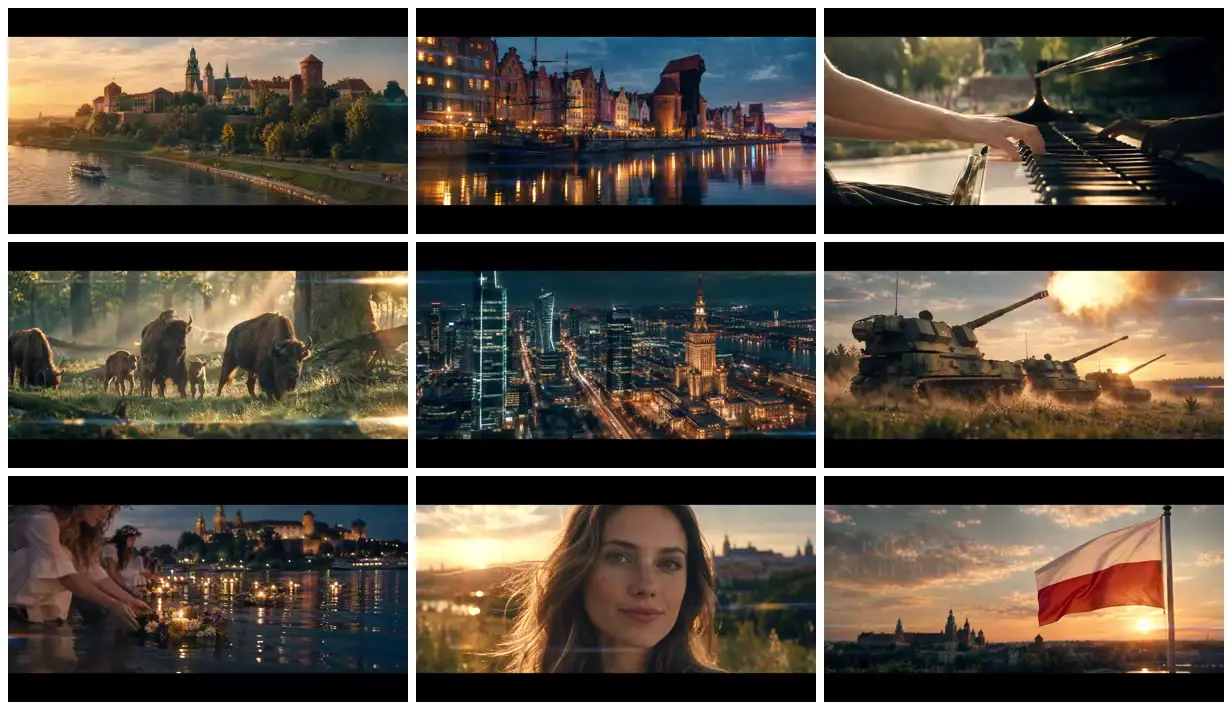 Nine frames from across Poland in golden light