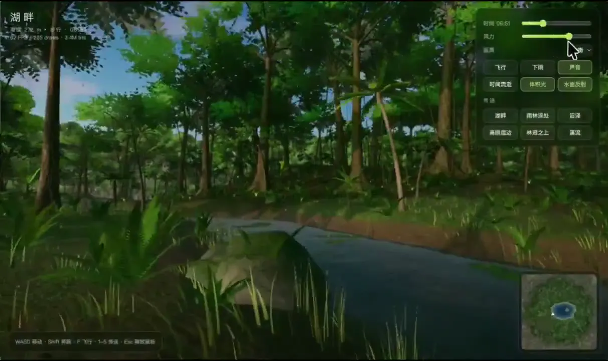 Frame from Rainforest lake and layered canopy