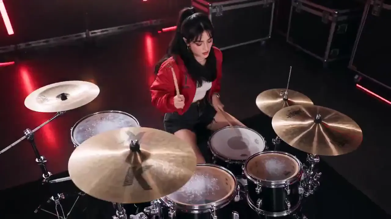 Frame from Red-lit backstage performance