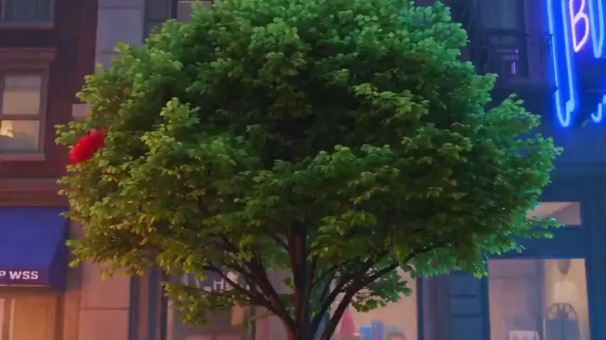 Frame from Red umbrella in a rainy city