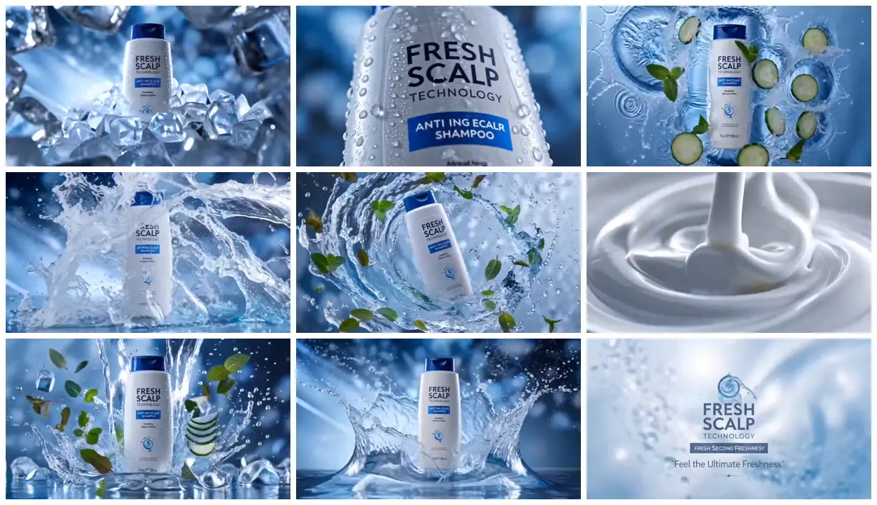 Nine frames from across Shampoo amid ice and water