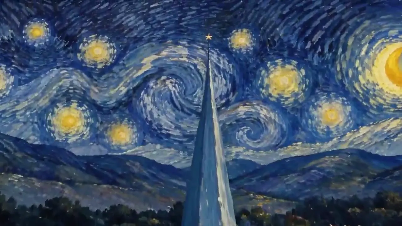 Frame from Starry Night village and gallery reveal