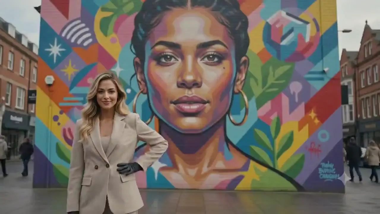 Frame from Street-art encounter beside a mural