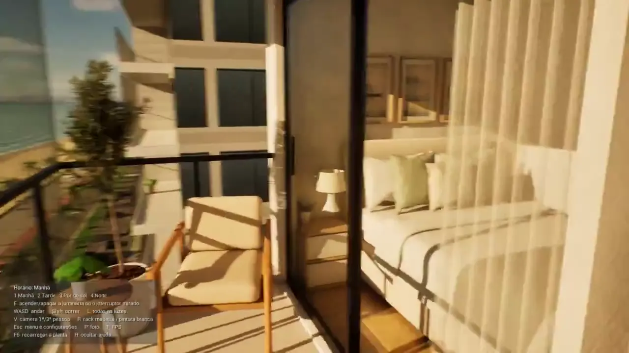 Frame from Sunlit seaside apartment in 3D