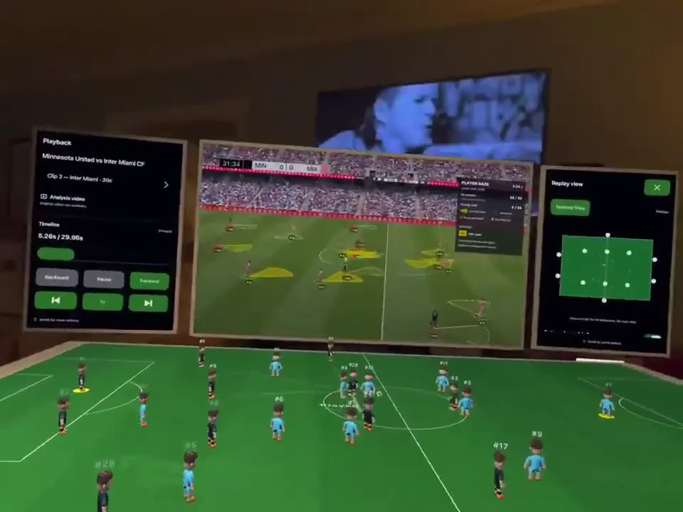 Frame from Tabletop soccer with passing lanes