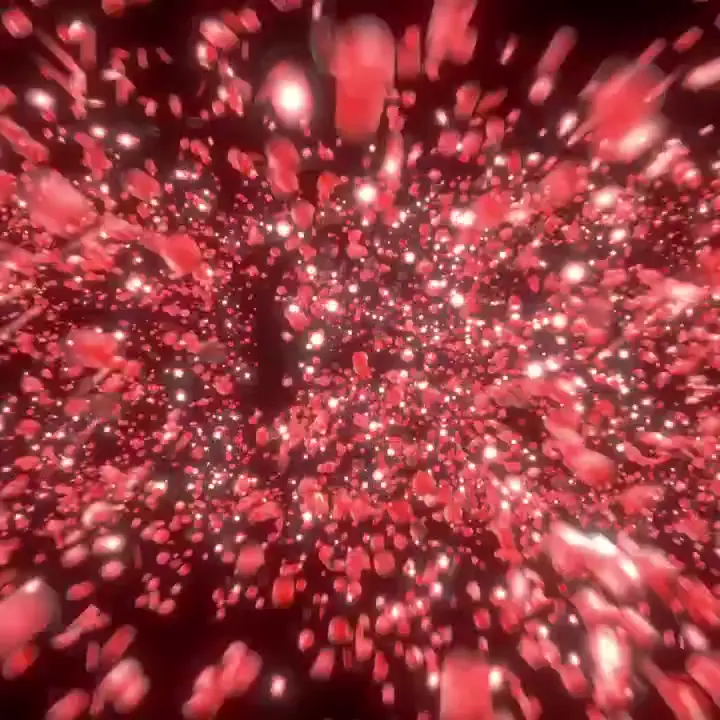 Frame from TED letters and red particles