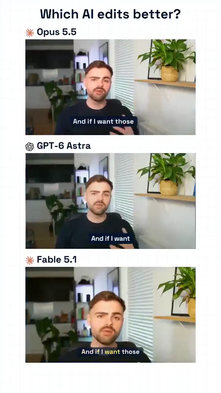 Frame from Three edits of one talking-head video