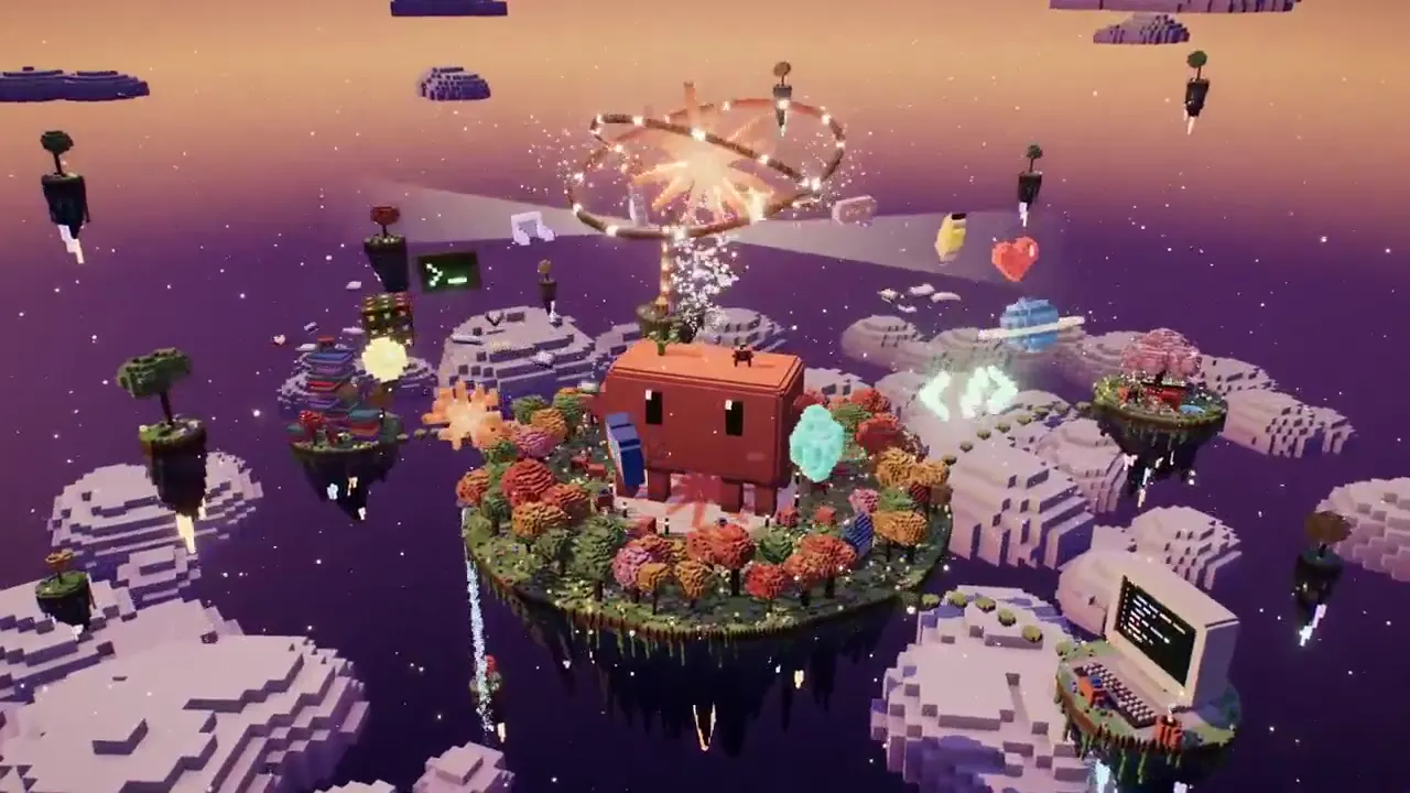 Frame from Voxel house on a floating garden