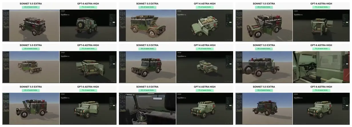 Nine frames from across Weathered expedition 4x4 comparison